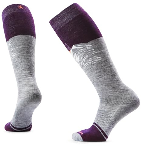 Smartwool, Women's, Snowboard Targeted Cushion Valley Sunset Over The Calf Socks, Light Gray, Medium