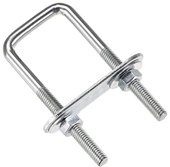 MACHSWON Lot de 2 boulons en U carrés en acier M6 30 mm de largeur intérieure 80 mm de long avec écrous et plaque de cadre pour automobiles, bateaux, remorques