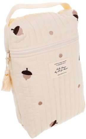 Vaguelly Süße Wickeltasche aus Baumwollstoff mit Großer Kapazität und Multifunktionalem Design für Unterwegs und Windelaufbewahrung