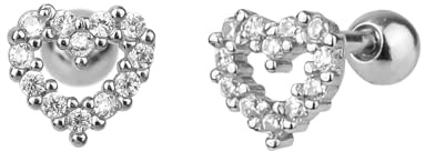 Hjärta Örhängen, S925 Hjärta Sterling Silver Örhängen Hjärta Örhängen Screw Back Örhängen för Kvinnor Sterling Silver Örhängen för Flickor Kvinnor Smycken Presenter