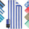 ZENACROSS Toalla Microfibra Grande XXL - Toallas de Playa y Piscina - Secado Rápido y Antiarena - Toalla Playa Fina y Compacta - 90x180cm - Blanco y Azul