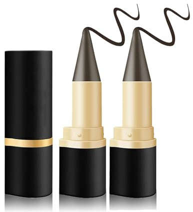 2 stycken vattentät kajalpenna mörkbrun, snabbtorkande torkbeständig gel eyeliner, ögonpencil, ögonlook smink