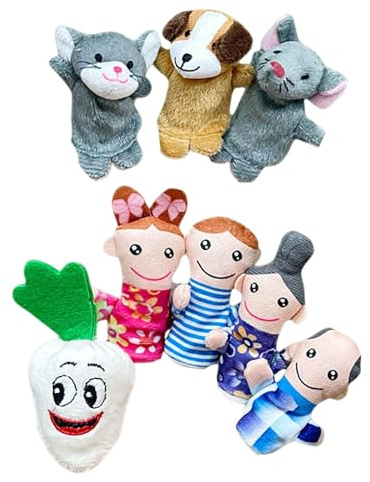 Fingerpuppen für – 8 Stück, Lernpuppen, Bauernhof, für Lernhilfe, Märchenzeit – sensorisches Spielzeug zum Lesen von Kindermärchenzeiten für Reisen und