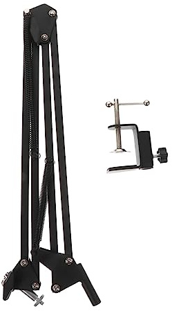 IWOWHERO Soporte Metálico Ajustable y Abrazadera de Escritorio Brazo de Tijera para Cámara Web para Transmisión en Tiendas y Estaciones de TV