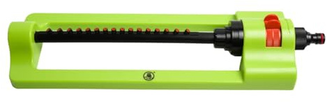 Oscillating Garden Sprinkler – 336m² Coverage, Click-Lock Hose Connector, Adjustable Spray Range, Durable Lightweight Plastic, Built-in Nozzle Cleaner – Lawn & Garden Watering Tool