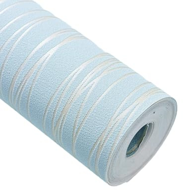 SUIOPPYUW Adhesivo de pared a rayas tridimensional 3D sin papel tapiz, habitaciones para adultos y adolescentes, salones, pasillos, 10 metros, azul claro
