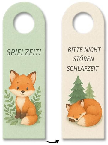 Fuchs Spielzeit bitte nicht stören Schlafzeit Türhänger fürs Kinderzimmer lustiger Türanhänger für Kinderzimmerdekoration