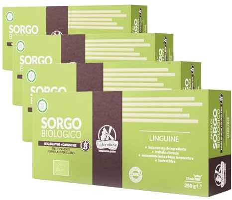 La Veronese | Pasta Senza Glutine, Linguine di Sorgo Decorticato BIO, Essiccazione Lenta e a Bassa Temperatura, 250g (Confezione da 4)