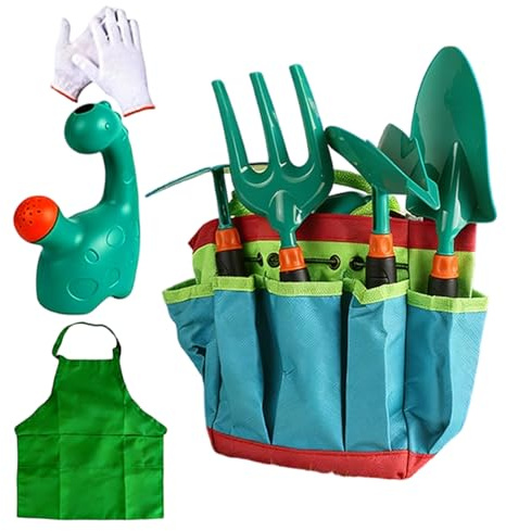 Set di Attrezzi da Giardino per Bambini, Escavatore per Sabbia, per la cameretta dei Bambini, Set di Giocattoli da Giardino con rastrello e annaffiatoio | Giocattolo educativo da Giardino per