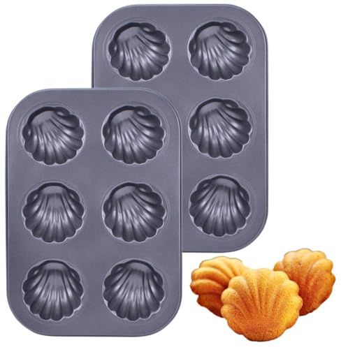 DBAILY 2 stycken muffinsformar i kolstål för 6 muffins, muffinsformar, non-stick-belagd bakform, lämplig för bakning av muffins, cupcakes, kakor och pudding, robust muffinsplåt