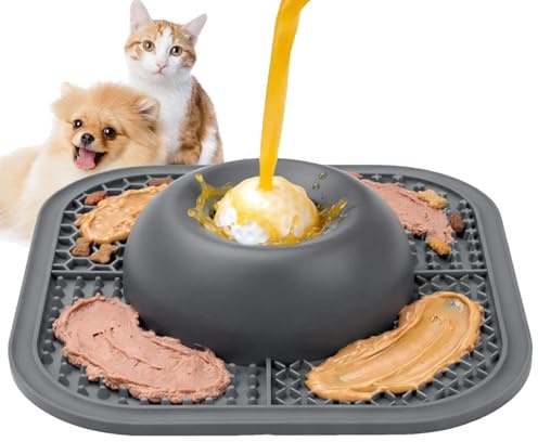 Hundslickboll Halkfri Silikon Berikningsleksak Slow Feeder | Hund Flytande Godisskål Slickmatta För Flytande Våtfoder, Yoghurt, Köttpuré, Daglig Utfodring, Belöning Och Träning