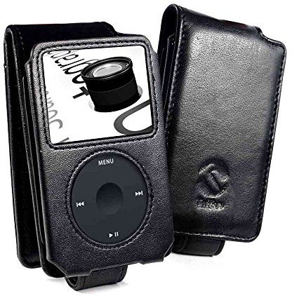 Tuff-Luv läderfodral fodral för Apple iPod Classic (80 GB/120 GB/160 GB – endast 2009 års upplaga) – svart