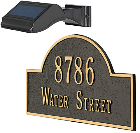 Whitehall Products Standard Wall Illuminator Solar Address Lamp, Black