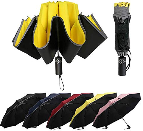 ZFQ Parapluie de Golf de 120 cm, Ouverture Automatique, Coupe-vent, Imperméable, Compact, Grand Auvent Double, Protection UV 50+, Parapluie de Voyage Pliable Solide et Surdimensionné