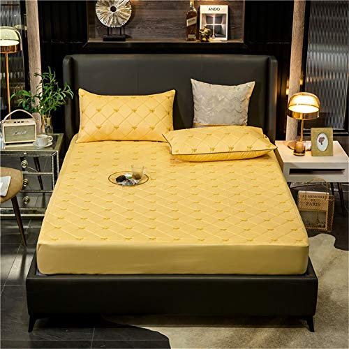 YCDZ Funda Protectora De Colchón, Antialérgica, Transpirable, Antiinsectos Y ácaros, Sin Olor, Apta para Todo Tipo De Camas (Albaricoque,180x200x30cm)