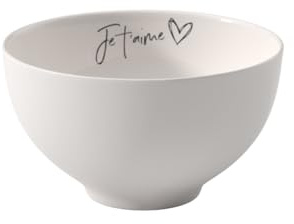 Villeroy & Boch - Statement Bol Je T’Aime 14 X 14 X 8 Cm, Bol En Porcelaine Blanche