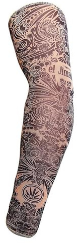 Nylon Stocking Tattoo Sleeve - Black Nylon/Spandex Temporary Tattoo Slip on Arm Warmer Breathable Men Women Children Kids (Aztec)