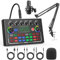 JAMELO Podcast Ausrüstung mit Soundkarte Studio Equipment Audio-Interface für Handy/PC/Laptop Stimmenverzerrer&OTG-Verbindung Mit Kondensator-Mikrofon und Mikrofonarm Perfekt für Streaming von Medien