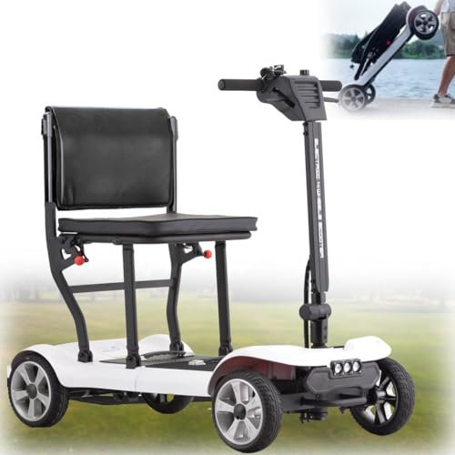 Zusammenklappbarer 4-Rad-Mobilitätsroller,All-Terrain-Motorroller,Tragbarer Reiseroller,Mobilitätshilfen,270-W-Motor,Tragfähigkeit 120 Kg,Geeignet Für Ältere Menschen A