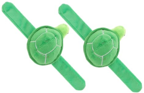 Vaguelly 2 Stücke Schildkröte Slap Armbänder Plüsch Spielzeug Armband für Jungen Mädchen Dekorative Party Spielzeug