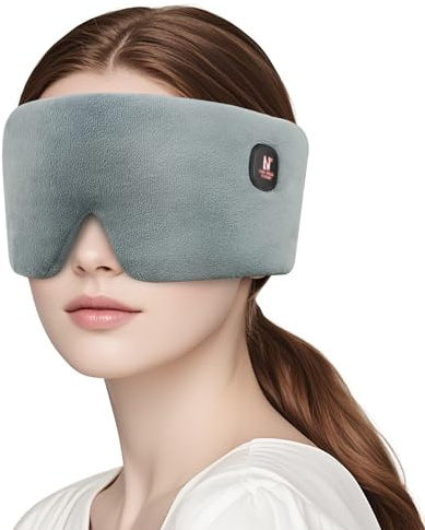 Heated Eye Mask, Cordless Warm Eye Compress for Dry Eyes MGD Stye Blephartitis, 2500mAh Electric Eye Heating Pad for Travel, Gifts for Men Women (Gray)