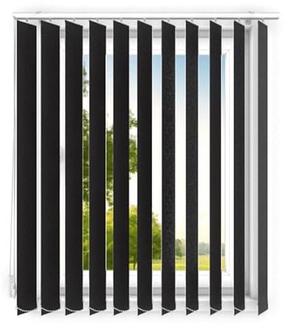 time4blinds - Lamellenvorhang - Vertikaljalousie - Lamellen für Büroarbeitsplätze und für Haus und Wohnung - Vorhang Flächenvorhang Schiebevorhang - 150x200 cm - Klassisch schwarz