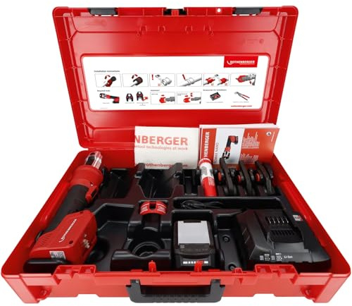 ROTHENBERGER ROMAX Nanoset pressmaskin, 2 Ah batterikapacitet, U-pressbackskontur, 16 mm – 20 mm arbetsområde diameter | 100005050 | pressverktyg, intelligent och nätflätad