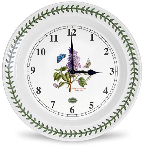 Portmeirion x Botanic Garden Wall Clock Liliac - Charming Nature-Inspired Timepiece for Home Decor, Perfect for Kitchen, Dining Room, or Garden Spaces