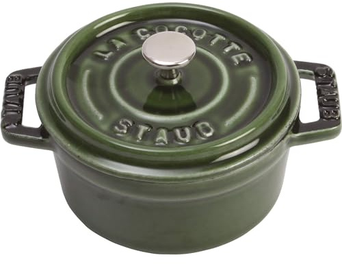 Staub Mini-Kokotte aus Gusseisen, 0,25 qt – Basilikum, hergestellt in Frankreich