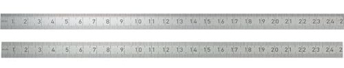 BMI Biegsamer Stahlmaßstab, 500 mm, rostfreier Edelstahl, Teilung Oberkante 1/2 mm, Unterkante 1/1 mm, 1 Stück, 963050030