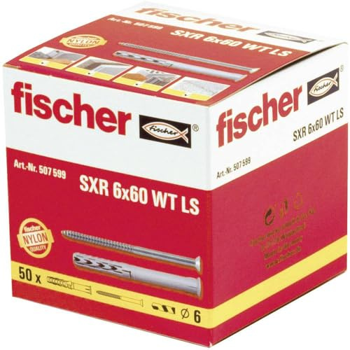 Fischer 507601 Rahmendübel SXR mit Holzschraube nylon-dübel und Holzschrauben 1 Set