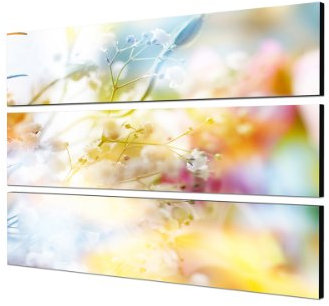 Pastell Blumen Wandbild 140x100 cm - 3 TEILIGES FOTOWANDBILD Leinwand auf Keilrahmen Kunstdruck XXL in brillanter Farbqualität Moderne Bilder Dekobilder Wanddekoration schöner wohnen TOP Geschenkidee