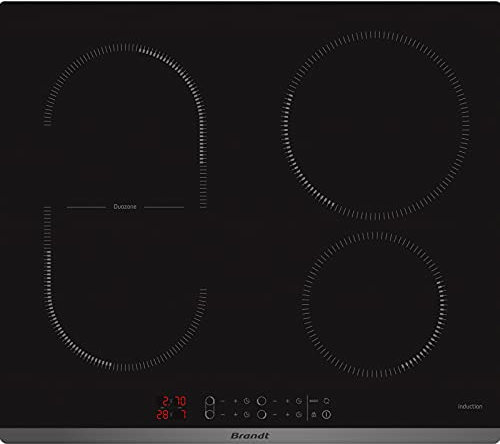 Table de cuisson induction BRANDT - 4 zones - L 58 x P51 cm - 3600 W - Revetement verre - Noir - CPI6400B