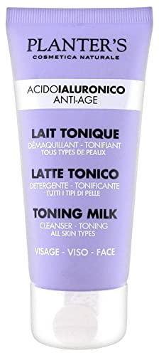 Planter’s – Latte Tonico Detergente Tonificante Viso con acido ialuronico. Perfetto per una pelle luminosa, compatta e pulita. 60 ml