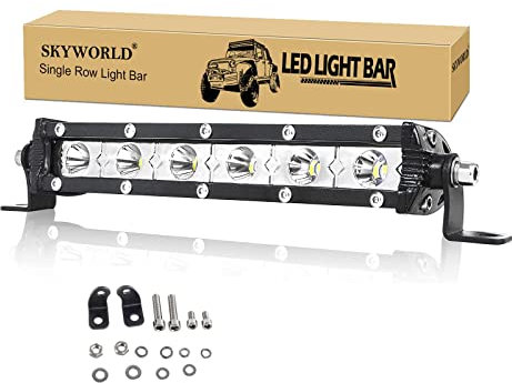 SKYWORLD 7 Zoll 18CM 30W Led Arbeitsscheinwerfer Bar 12V 24V Zusatzscheinwerfer Offroad Scheinwerfer Wasserdicht Led Strahler für 4x4 Auto Off road SUV UTV ATV Traktor Rückfahrscheinwerfer