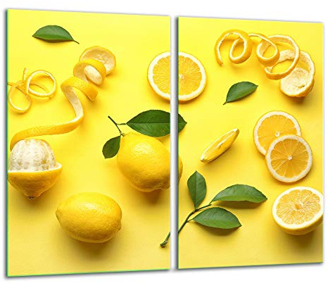 TMK ArtDeko Herdabdeckplatte 2 Teilig 2x30x52 cm - Spritzschutz Herdabdeckung – Herdschutz aus Sicherheitsglas – Robust, Hygienisch & Rutschfest– Schutz für Induktion, Ceran, Gas & Elektro