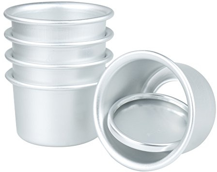 inlzdz 5er Mini Muffinform Aluminium Muffinblech Ø 6 cm Cupcake Backform mit Antihaftbeschichtung Ofenform für DIY Backen Silber One Size