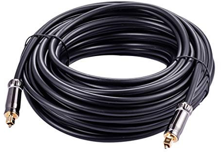 Cables Direct Online 10M Premium Toslink Optical Audio Cable High Fidelity Digital Fiber Optic Cord for Home Theater, Sound Bar, Gaming Consoles Durable Nylon Braided Design Gold-Plated Connectors