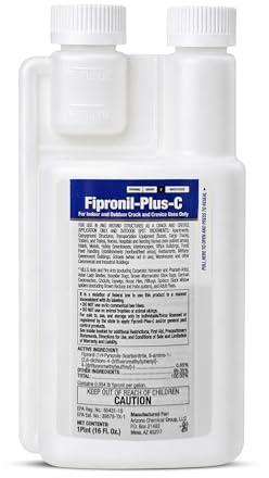 Fipronil Plus-C Insecticide Concentrate — Kills Roaches, Ants, Fire Ants, Stink Bugs, Spiders & More — Non-Repellent Colony Killer — Makes 21 Gallons — 16 oz