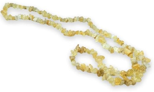 TENET - Halsband med naturstenschips för kristallterapi, reiki och meditation, 84 cm, Sten