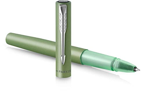 Parker Vector XL Tintenroller | Grüne Metallic-Lackierung auf Messing | Feine Schreibspitze mit schwarzer Nachfülltinte | Geschenkbox