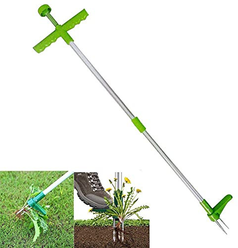 WOGQX Garten-Unkrautstecher, Löwenzahnstecher, Wurzelentferner für Pflanzen mit 3 Krallen, Pflücker Mit Langem Griff, Werkzeug Zum Entfernen Von Unkrautwurzeln