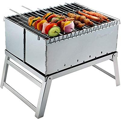 Grill Grill Tragbarer BBQ Edelstahl Klappgrill Campinggrill Tischgrill Grill für tragbares Camping Kochen Kleiner Grill