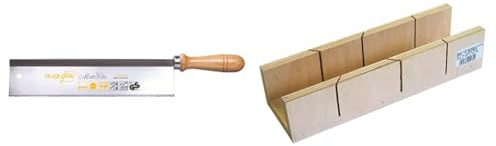 Augusta Feinsäge 250 mm für Gehrungsschnitte in Stabhölzer und Leisten, 2135 250 AMA & Augusta Gehrungslade aus Birkensperrholz 245 mm, 2220 245 AMA