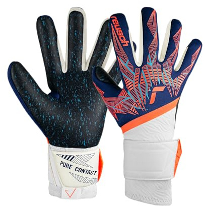 Reusch Pure Contact Fusion Unisex vuxen målvaktshandskar, 4848 Premi blu/electr Oran/BLC, 10