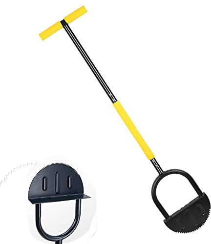 QYVFLIZ Sawtooth Edger Lawn Tool with T Handle, Half Moon Edger, Long handle edging knife for grass on walkways, driveways, yard borders