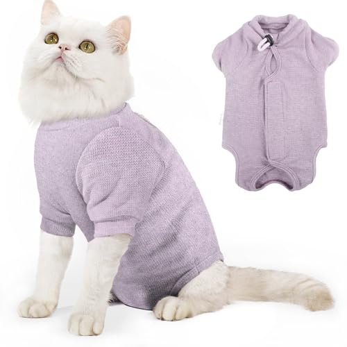 Dotoner Combinaison de convalescence chirurgicale pour chat – Body à manches longues, gilet médical, alternative au collier électrique, soulagement de l'anxiété, pyjama anti-léchage pour chatons