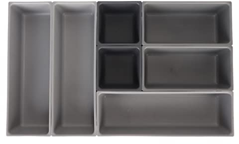 Riuulity Organizzatore per Cassetti per Posate, Scatola per Smistamento, Stoviglie, Vassoio in Plastica, Organizer per Cassetti da Tavolo