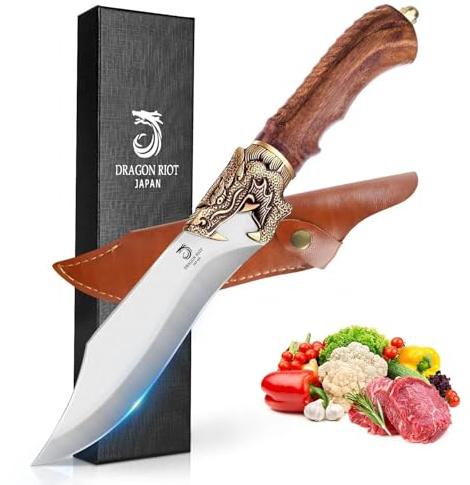 DRAGON RIOT Chef Knife, Hand Forged, Ergonomic Handle