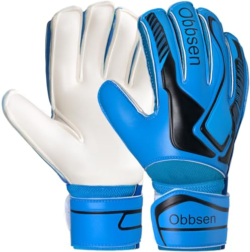 JOYJ Torwarthandschuhe mit Fingersave, Junior Unisex Fußball Torwarthandschuhe Super-Grip mit Dicker Latex, Extreme Starke Kontrolle Torwarthandschuhe für Kinder, Erwachsene und Jugendliche